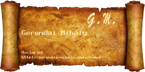 Gerendai Mihály névjegykártya