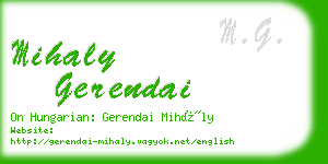 mihaly gerendai business card